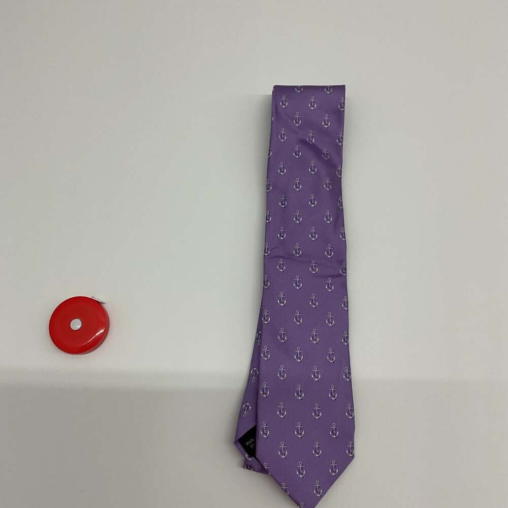 Nautica Men's Purple Silk Anchor Tie - Nautical Modern Narrow Width 2.75"